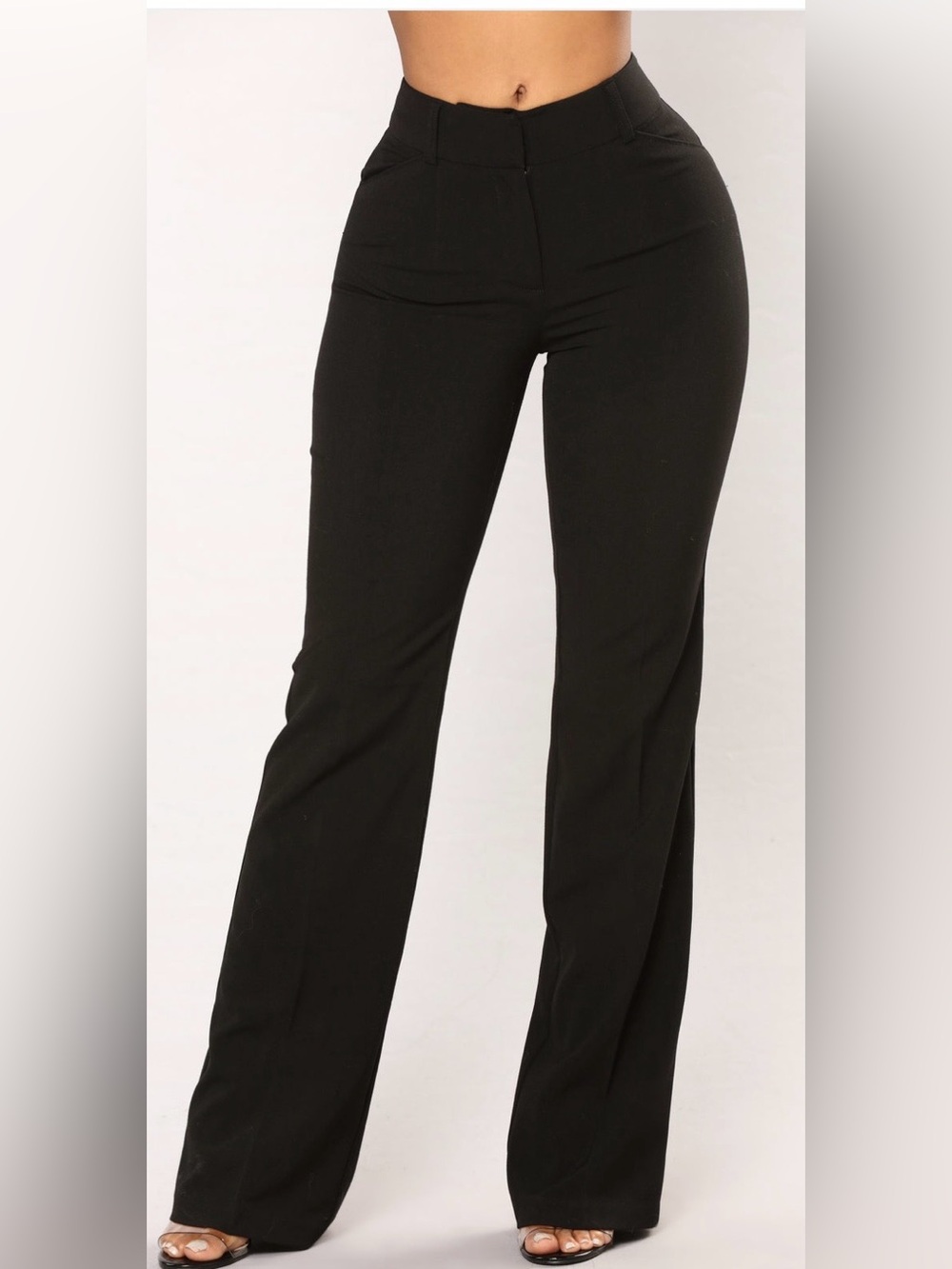 Fashion Nova Black Tasha Dressy High Rise Pants Size Small Tall 🖤